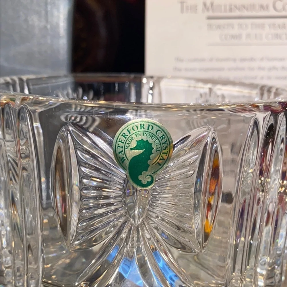 Waterford Crystal Millennium Collection Glass Champagne/Wine bottle display